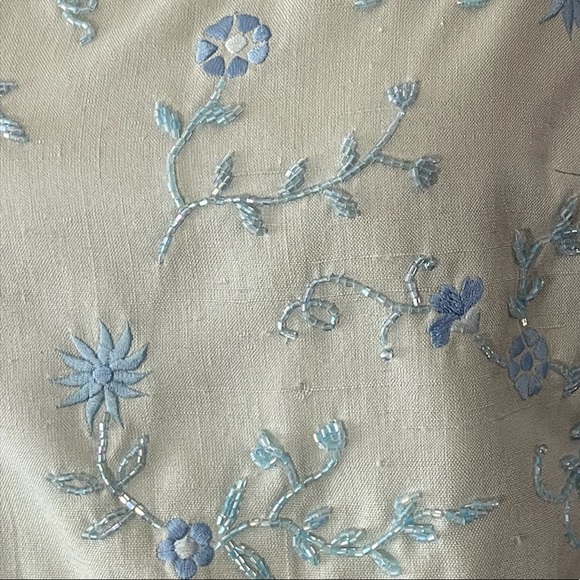 Kay Unger Evening Mid-90's Vintage Beaded Light Blue Cocktail Dress Size… - Picture 7 of 8